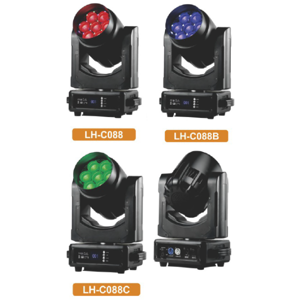 7 PCS LED Zoom Moving Head Lights